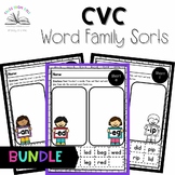 CVC Word Family Worksheet Sorts: Focused Short Vowel Bundle