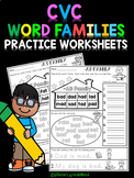 CVC Word Families Writing Practice Worksheets