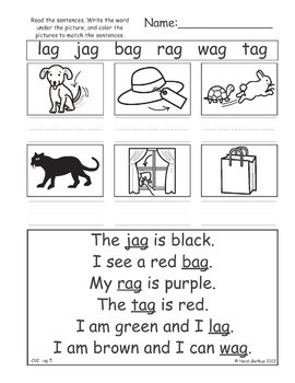 CVC Word Family Worksheets - Short A (Set 2) - Heidi Songs by HeidiSongs