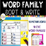 CVC Word Family Worksheets | Word Families Picture Sort an