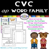 CVC ap Word Family Packet ~ Short a word families