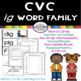 CVC ig Word Family Packet ~ Short i word families
