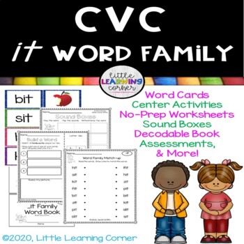 Preview of CVC it Word Family Packet ~ Short i word families