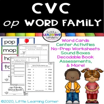 Preview of CVC op Word Family Packet ~ Short o word families