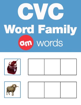 Preview of CVC Word Family -am Word Family Workbooks and Games
