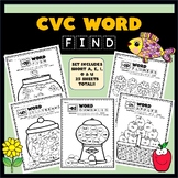 CVC Word Search and Find Activity & Coloring Pages Bundle