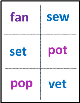 CVC Word Flash Cards (2 Versions) Pictures w/ words and Just Words-204 ...