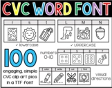 CVC Word Font - Phonics Clip Art TTF