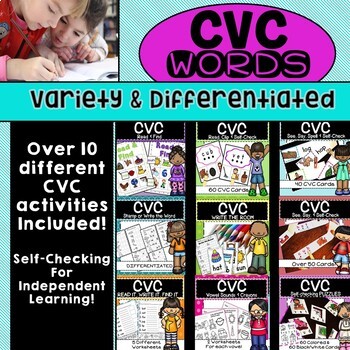 Preview of CVC Word Games Phonics Activities Centers Science of Reading