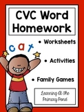 CVC Word Worksheets and Family Literacy Games