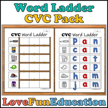 Preview of CVC Word Ladder Builder  Pack