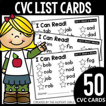 Preview of CVC Word List Cards