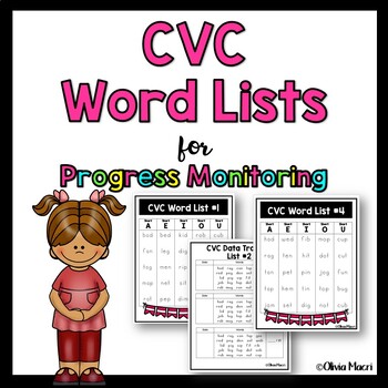 Preview of CVC Word Lists ~ Progress Monitoring