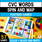 CVC Word Mapping Partner Games | Spin and Map | Science of