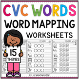 Short Vowel CVC Word Mapping Worksheets, Holiday & Season Themes