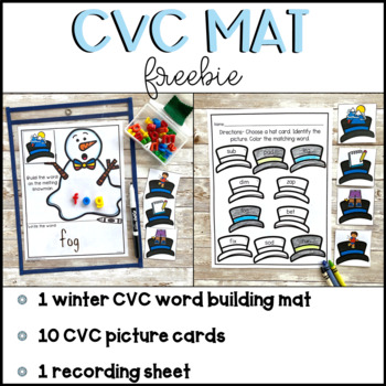 Preview of CVC Word Mat *FREEBIE* Winter