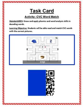 Preview of CVC Word Picture Matching Game - Digital