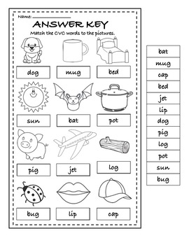 CVC Word Match by CREATE WITH KAITT | TPT