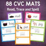 CVC Word Mats:  Read, Trace and Spell