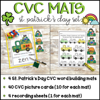 Preview of CVC Word Mats St. Patrick's Day Set
