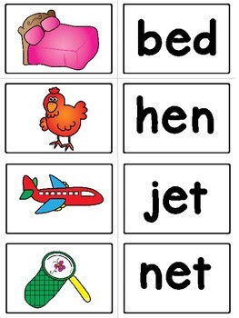 Kindergarten CVC Word Memory Match Game by Ladybug Learning Projects