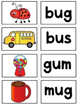 Kindergarten CVC Word Memory Match Game by Ladybug Learning Projects