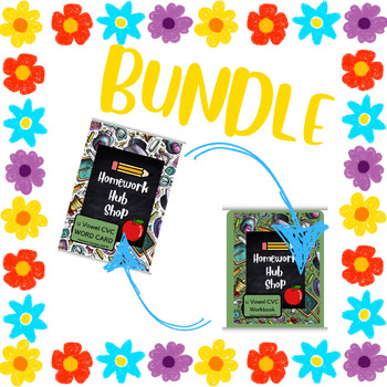 Preview of CVC Word Mini Bundle Flashcard and Activities that focuses on the u vowel