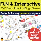 CVC Word Phonics Bingo Games | Interactive Spelling Bingo 
