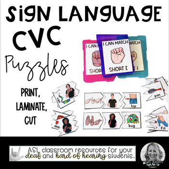 Preview of CVC Word Picture Match | Sign Language
