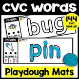 CVC Word Playdough Mats with Pictures, Building CVC Words,