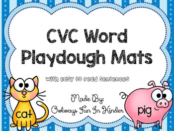 Preview of CVC Word Playdough Mats With Easy To Read Sentences