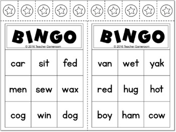 cvc word practice bingo game by teacher gameroom tpt