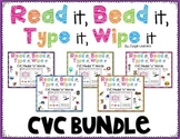 CVC Word Practice Bundle: Read, Bead, Type & Wipe