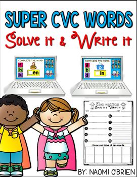 Preview of CVC Word Practice: Solve It and Write It PowerPoint Game