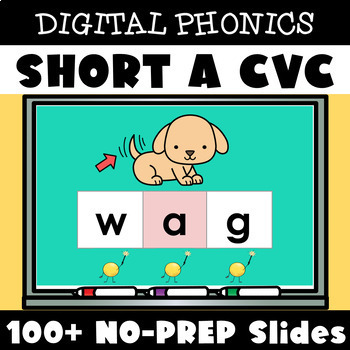 Preview of CVC Word Practice for Short A Digital Slides