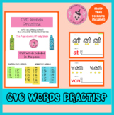 CVC Word Practise Pack 51 pages ( Distance Learning Resource)