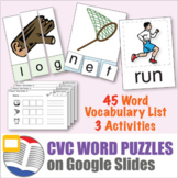 CVC Word Puzzles 45 Word Set Digital ESL ELL Newcomer
