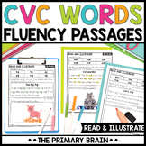 CVC Word Reading Fluency Passages - Read and Illustrate