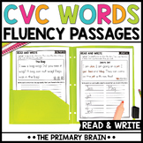 CVC Word Reading Fluency Passages | Read and Write Stories