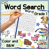 CVC Word Search Puzzles Short Vowels Phonics Worksheets fo