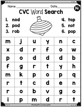 word searches cvc words by teaching with love and laughter tpt