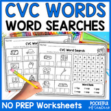 CVC Word Searches with Word Mapping Decodable Worksheets