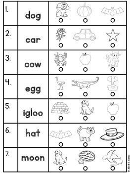 CVC Word & Sentence Reading Match (Fill in the Bubble Activity) by ...