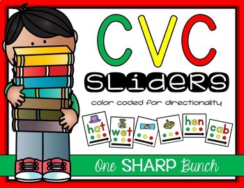 Preview of Decodable CVC Word Sliders Segmenting & Blending Sounds Fluency Practice