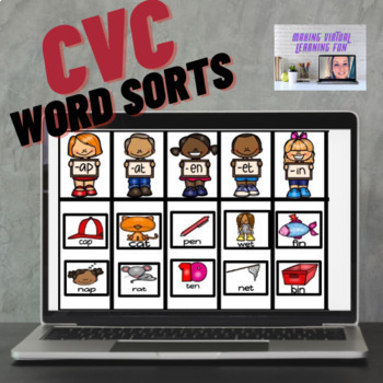 Preview of CVC Word Sort Interactive Google Slides