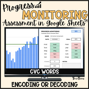 Preview of CVC Word Spelling: Assessment & Progress Monitoring Google Sheets™