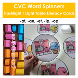 CVC Word Spinner Flashlight / Light Table Literacy Cards