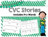 CVC Word Stories and Activities! Includes Fry Words!