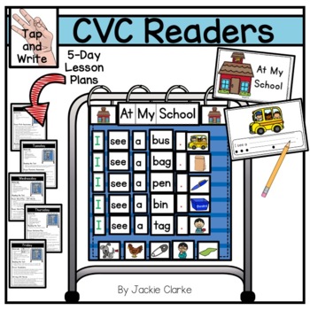 CVC Word Tap and Write Readers for Kindergarten by Roots and Wings