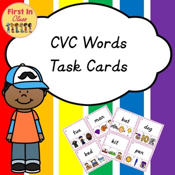 CVC Word Task Cards by 1st in Class | TPT